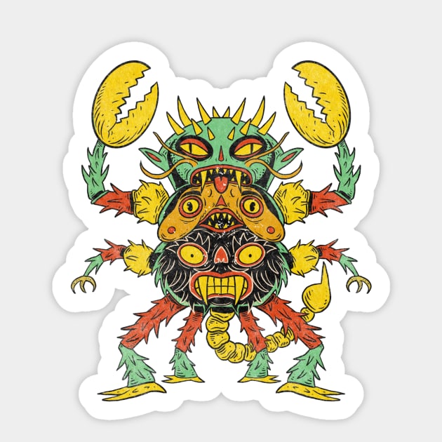 Scorpion Devil Thing Totem Sticker by rudyfaber